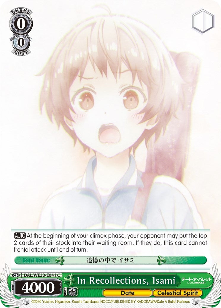 Image for In Recollections, Isami (Date A Bullet) (DAL/WE33-E041 C) - Weiss Schwarz