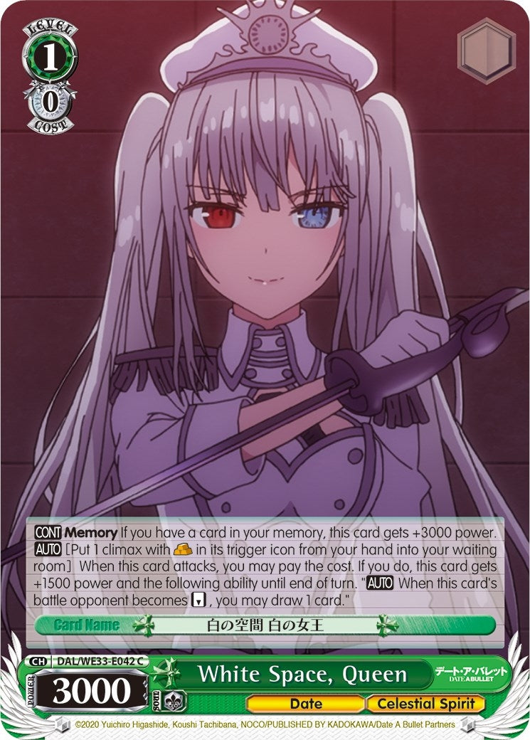 Image for White Space, Queen (Parallel Foil) (Date A Bullet) (DAL/WE33-E042 C) - Weiss Schwarz