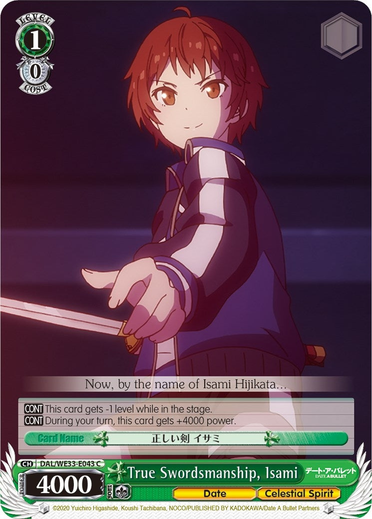 Image for True Swordsmanship, Isami (Date A Bullet) (DAL/WE33-E043 C) - Weiss Schwarz