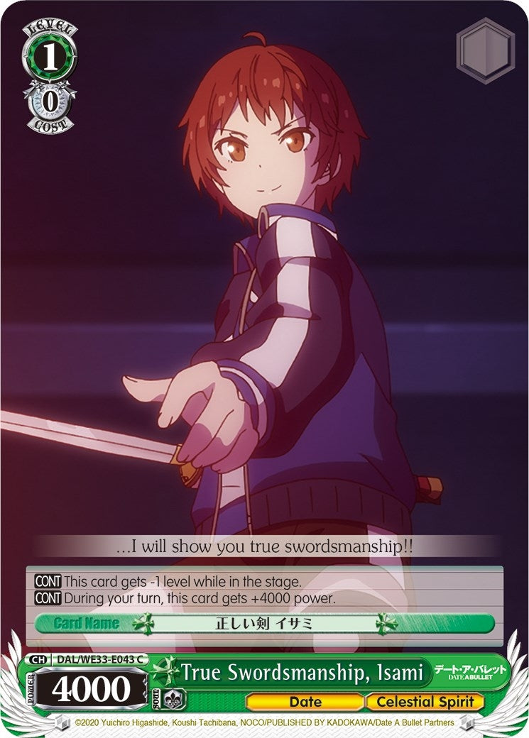 Image for True Swordsmanship, Isami (Parallel Foil) (Date A Bullet) (DAL/WE33-E043 C) - Weiss Schwarz