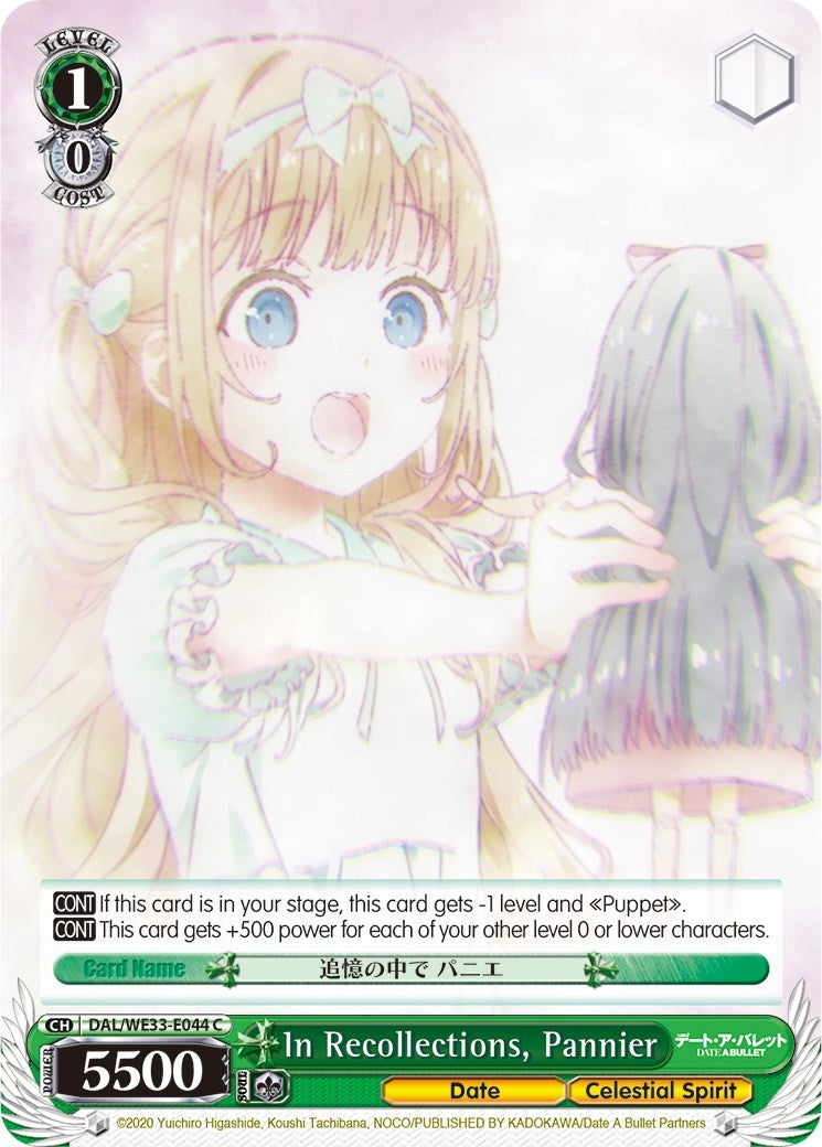 Image for In Recollections, Pannier (Parallel Foil) (Date A Bullet) (DAL/WE33-E044 C) - Weiss Schwarz
