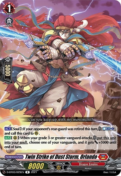 Image for Twin Strike of Dust Storm, Orlando (D-BT03: Advance of Intertwined Stars) (D-BT03/029EN) - Cardfight Vanguard