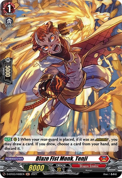 Image for Blaze Fist Monk, Tenji (Holo) (D-BT03: Advance of Intertwined Stars) (D-BT03/H08EN) - Cardfight Vanguard