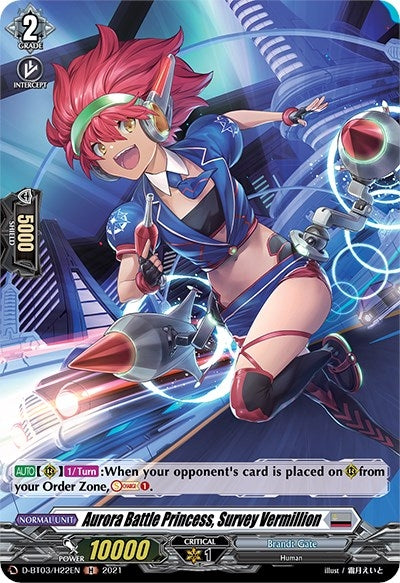 Image for Aurora Battle Princess, Survey Vermillion (Holo) (D-BT03: Advance of Intertwined Stars) (D-BT03/H22EN) - Cardfight Vanguard