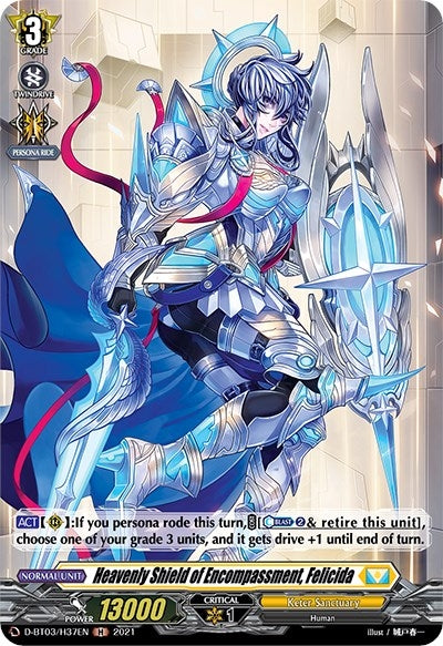 Image for Heavenly Shield of Encompassment, Felicida (Holo) (D-BT03: Advance of Intertwined Stars) (D-BT03/H37EN) - Cardfight Vanguard