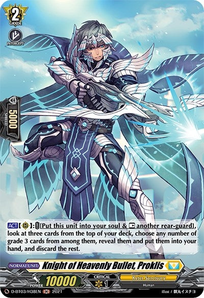 Image for Knight of Heavenly Bullet, Proklis (Holo) (D-BT03: Advance of Intertwined Stars) (D-BT03/H38EN) - Cardfight Vanguard