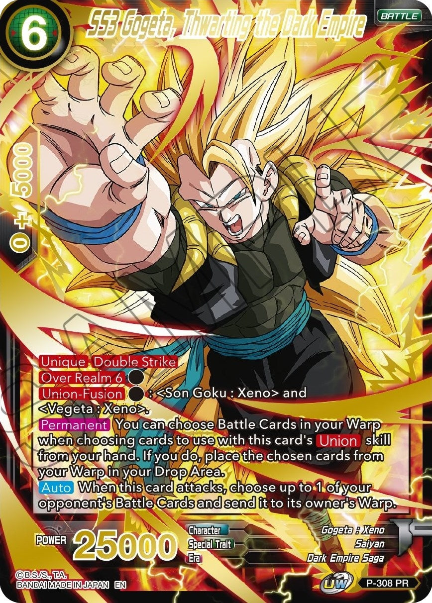 Image for SS3 Gogeta, Thwarting the Dark Empire (Gold Stamped) (Mythic Booster) (P-308) - Dragon Ball Super: Masters