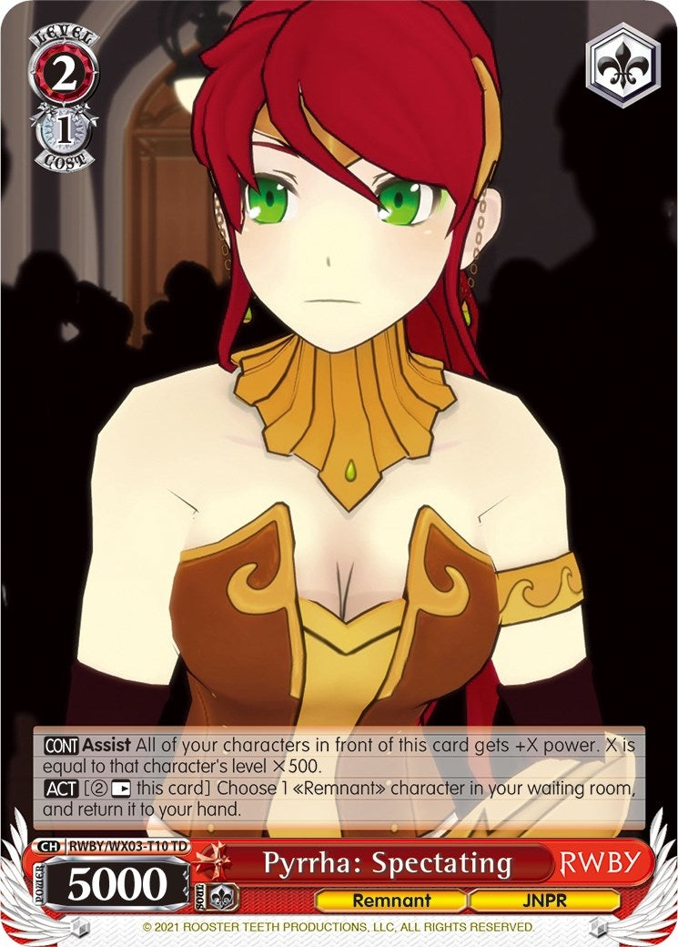 Image for Pyrrha: Spectating (RWBY) (RWBY/WX03-T10 TD) - Weiss Schwarz