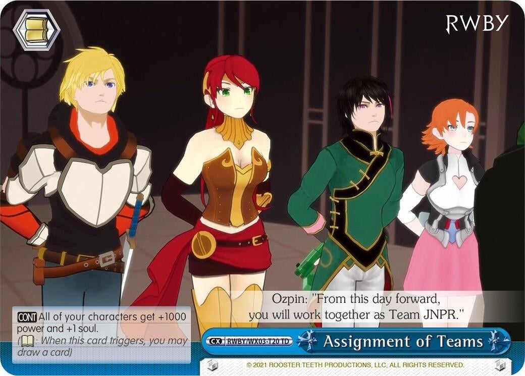 Image for Assignment of Teams (RWBY) (RWBY/WX03-T20 TD) - Weiss Schwarz