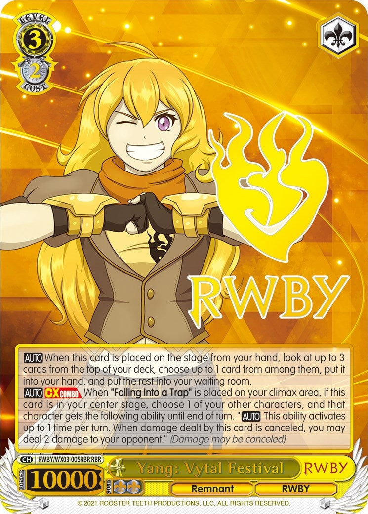 Image for Yang: Vytal Festival (RBR) (RWBY) (RWBY/WX03-005RBR RBR) - Weiss Schwarz