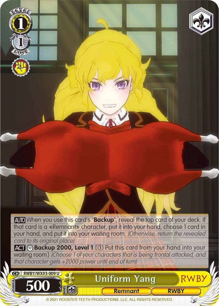 Image for Uniform Yang (RWBY) (RWBY/WX03-009 U) - Weiss Schwarz
