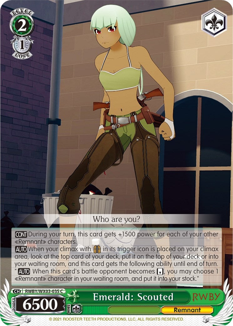 Image for Emerald: Scouted (RWBY) (RWBY/WX03-035 C) - Weiss Schwarz