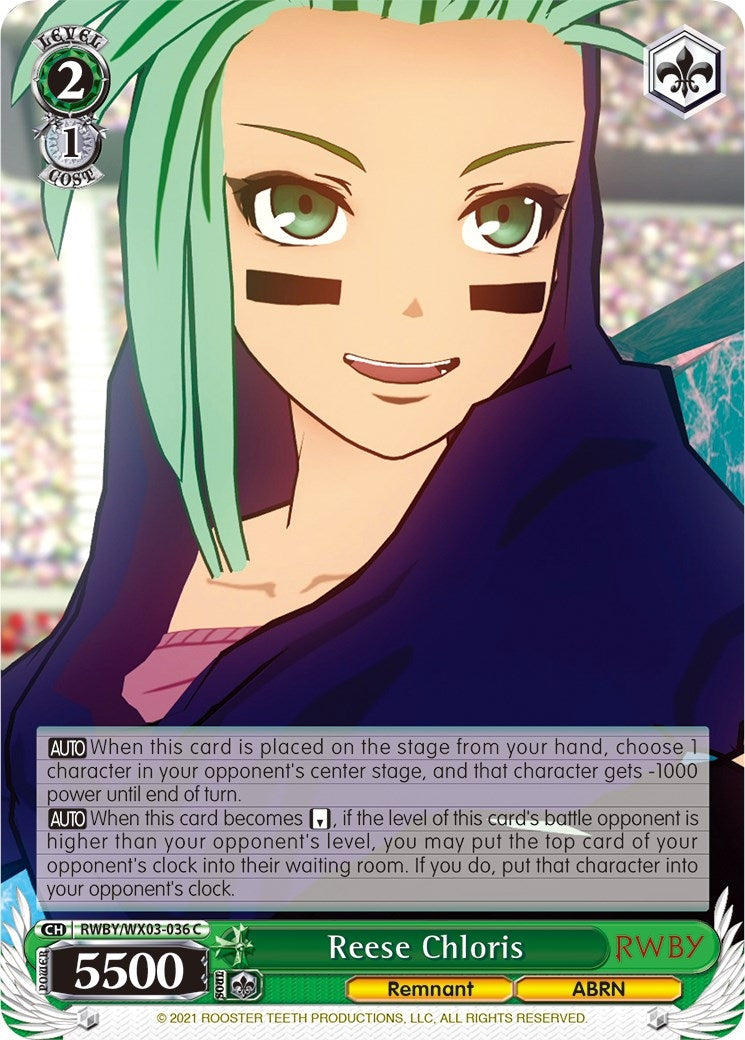 Image for Reese Chloris (RWBY) (RWBY/WX03-036 C) - Weiss Schwarz