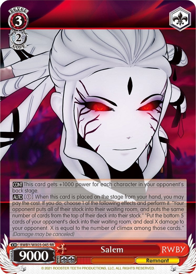 Image for Salem (RWBY) (RWBY/WX03-045 RR) - Weiss Schwarz