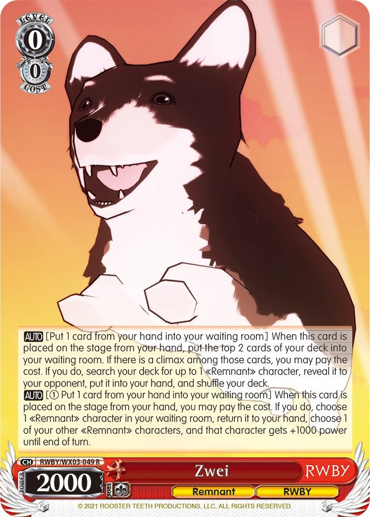 Image for Zwei (RWBY) (RWBY/WX03-049 R) - Weiss Schwarz