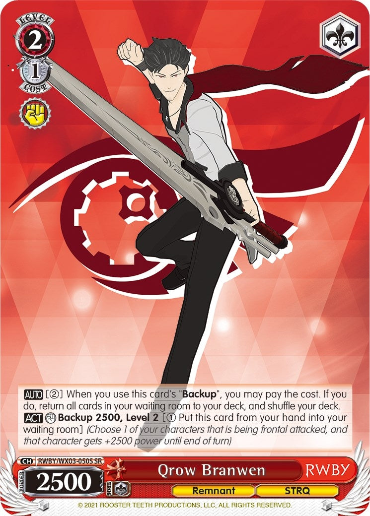 Image for Qrow Branwen (SR) (RWBY) (RWBY/WX03-050S SR) - Weiss Schwarz