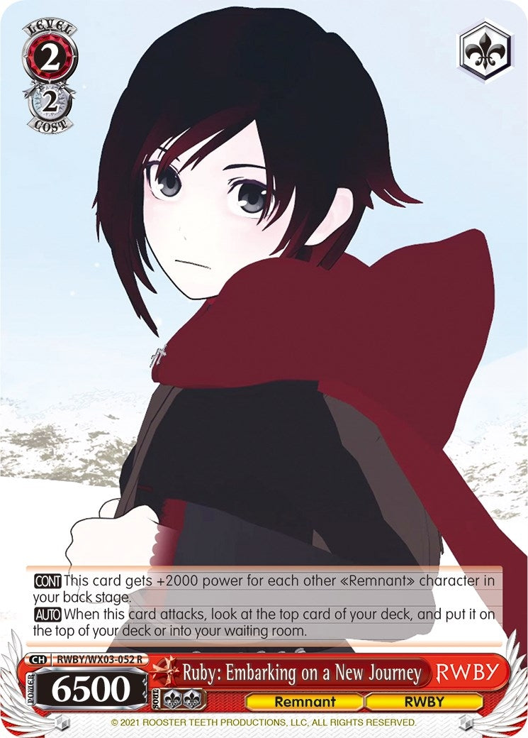 Image for Ruby: Embarking on a New Journey (RWBY) (RWBY/WX03-052 R) - Weiss Schwarz