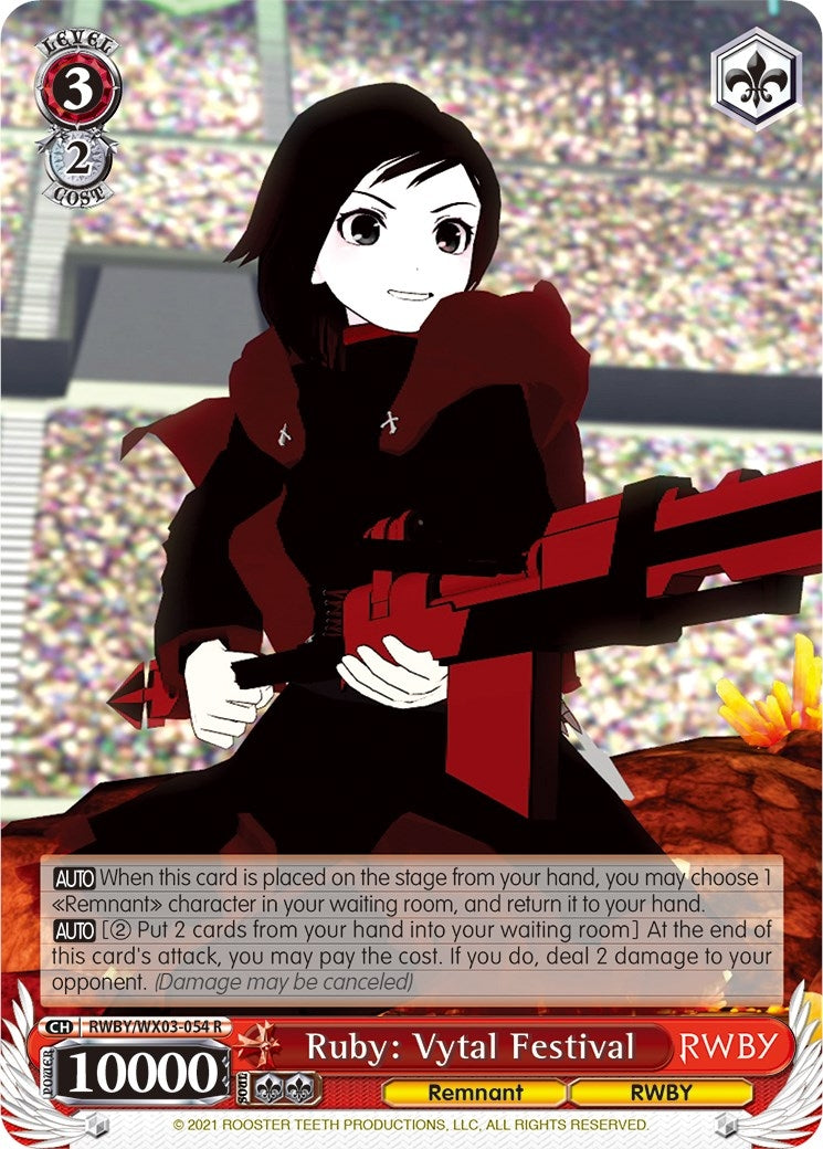 Image for Ruby: Vytal Festival (RWBY) (RWBY/WX03-054 R) - Weiss Schwarz