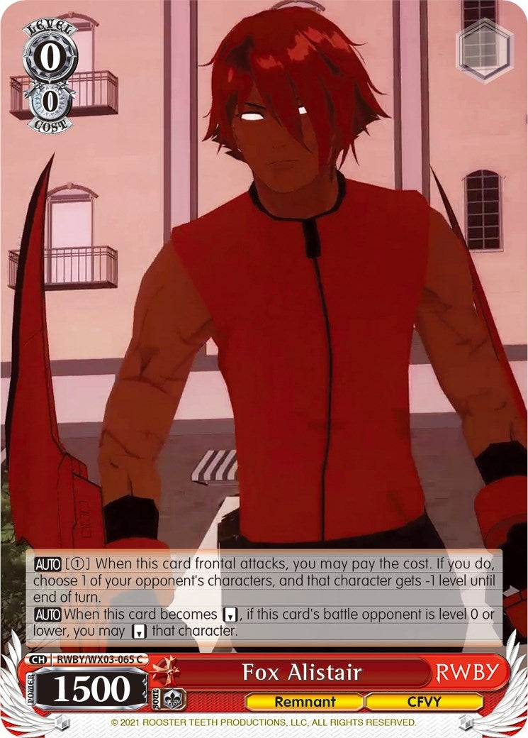 Image for Fox Alistair (RWBY) (RWBY/WX03-065 C) - Weiss Schwarz