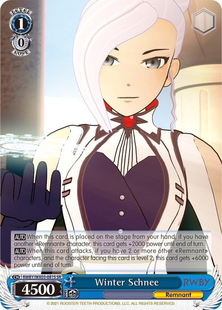 Image for Winter Schnee (SR) (RWBY) (RWBY/WX03-081S SR) - Weiss Schwarz