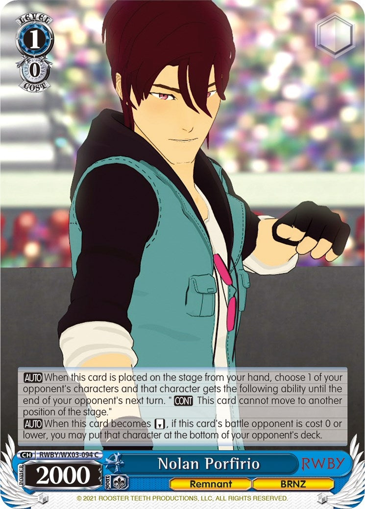 Image for Nolan Porfirio (RWBY) (RWBY/WX03-094 C) - Weiss Schwarz