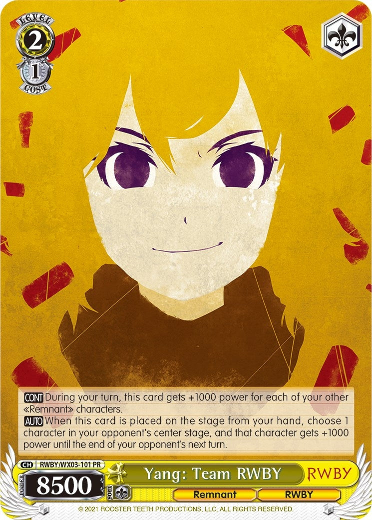 Image for Yang: Team RWBY (RWBY) (RWBY/WX03-101 PR) - Weiss Schwarz