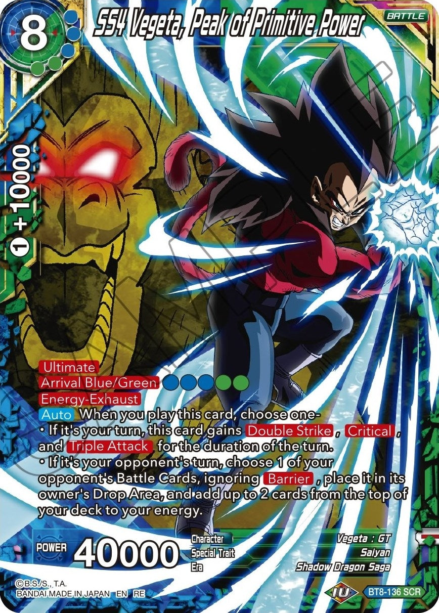 Image for SS4 Vegeta, Peak of Primitive Power (Mythic Booster) (BT8-136) - Dragon Ball Super: Masters