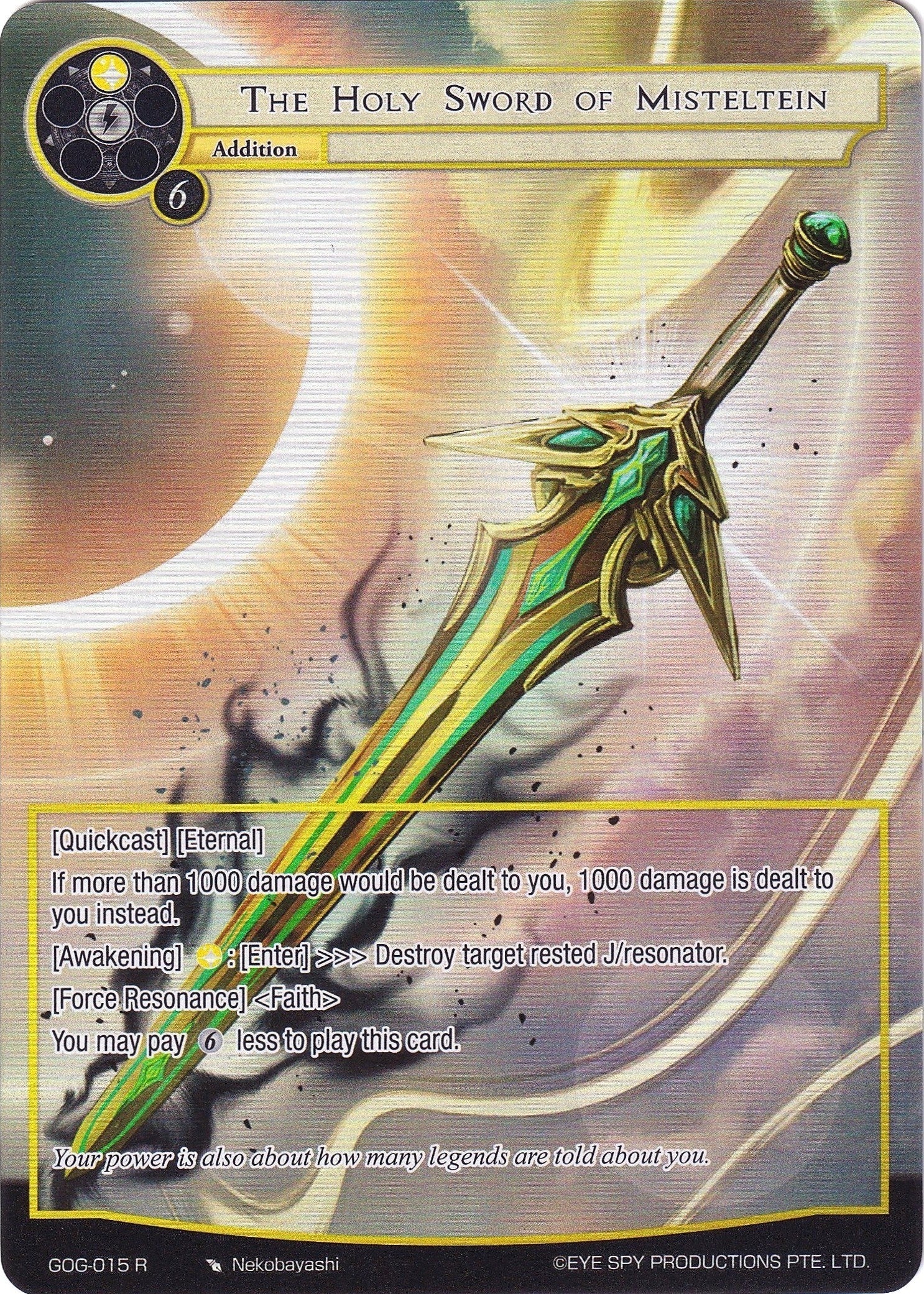 Image for The Holy Sword of Misteltein (Full Art) (Game of Gods) (GOG-015) - Force of Will