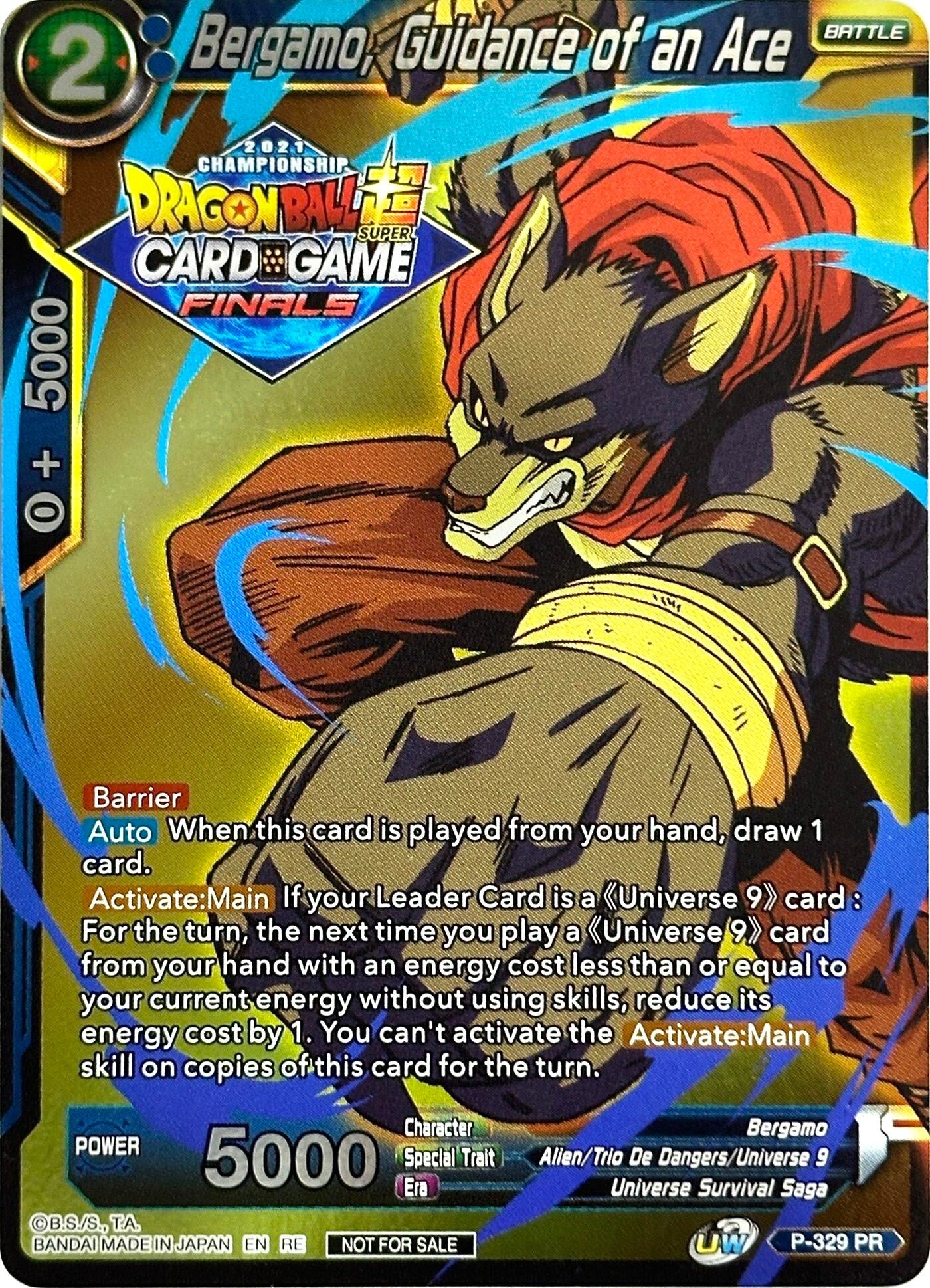 Image for Bergamo, Guidance of an Ace (Championship Pack 2021 Vault Set) (Promotion Cards) (P-329) - Dragon Ball Super: Masters