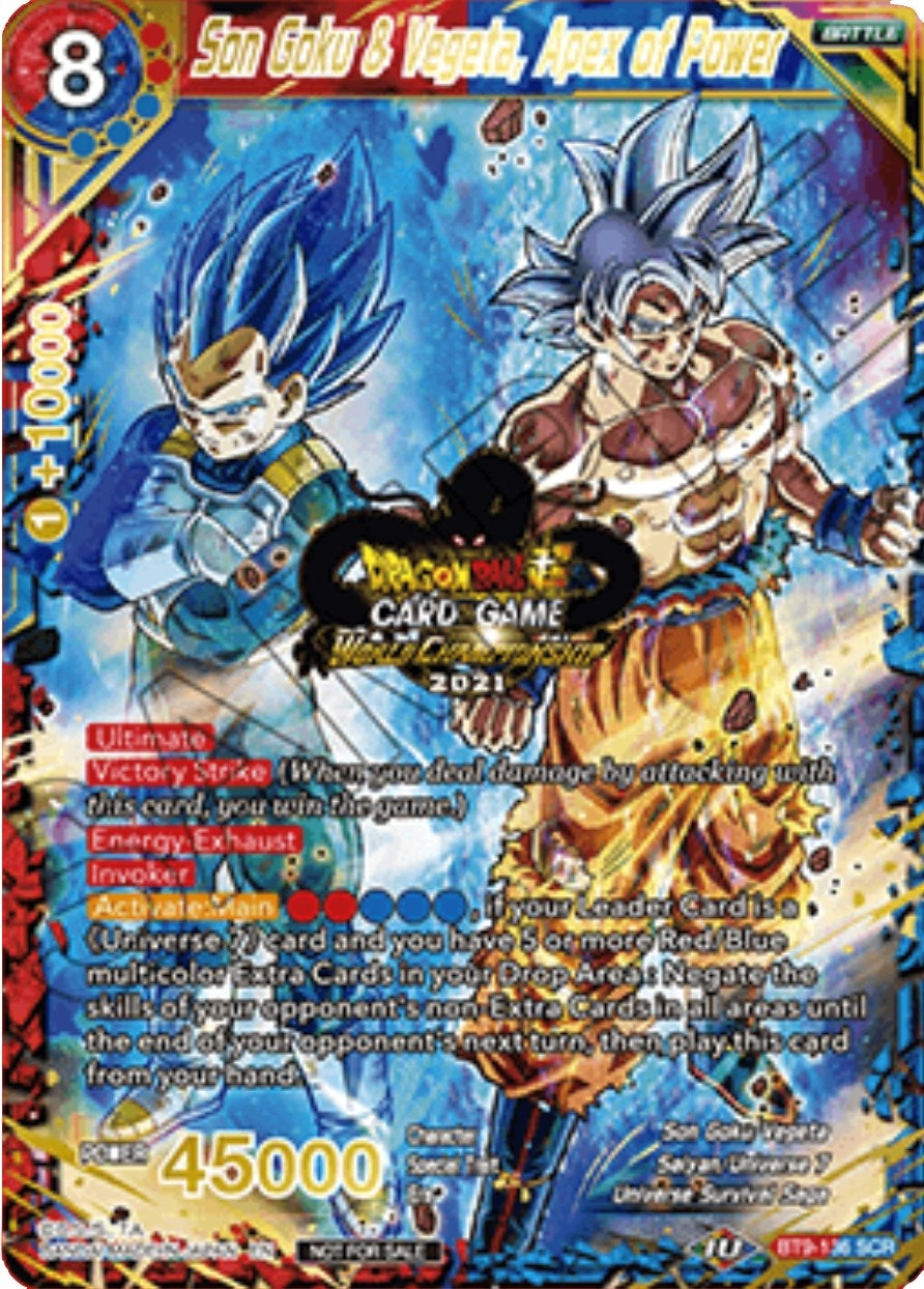 Image for Son Goku & Vegeta, Apex of Power (World Championship 2021) (Tournament Promotion Cards) (BT9-136) - Dragon Ball Super: Masters