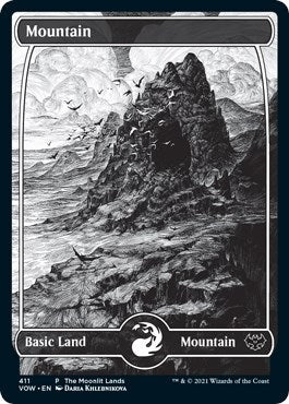 Image for Mountain (Moonlit Land) (Foil Etched) (WPN & Gateway Promos) (411) - Magic: The Gathering