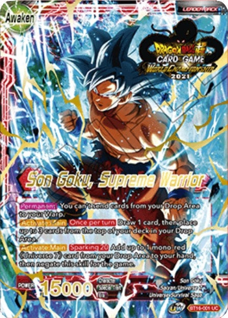 Image for Son Goku // Son Goku, Supreme Warrior (2021 Championship 1st Place) (Tournament Promotion Cards) (BT16-001) - Dragon Ball Super: Masters
