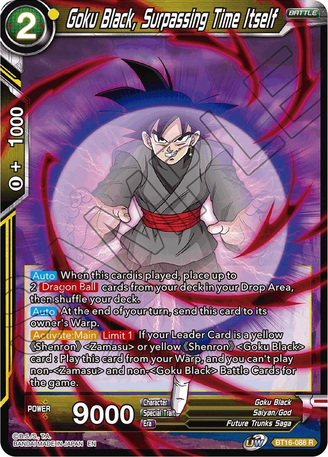 Image for Goku Black, Surpassing Time itself (Realm of the Gods) (BT16-088) - Dragon Ball Super: Masters