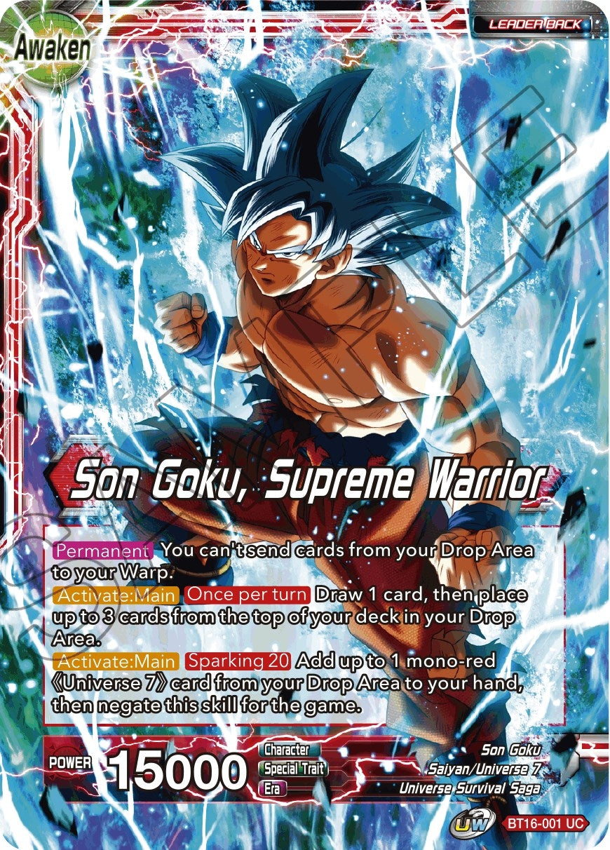 Image for Son Goku // Son Goku, Supreme Warrior (Realm of the Gods) (BT16-001) - Dragon Ball Super: Masters
