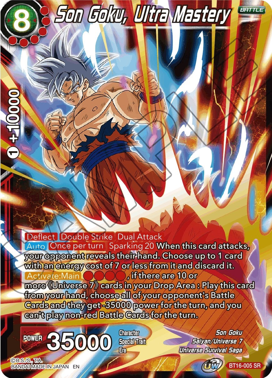Image for Son Goku, Ultra Mastery (Realm of the Gods) (BT16-005) - Dragon Ball Super: Masters