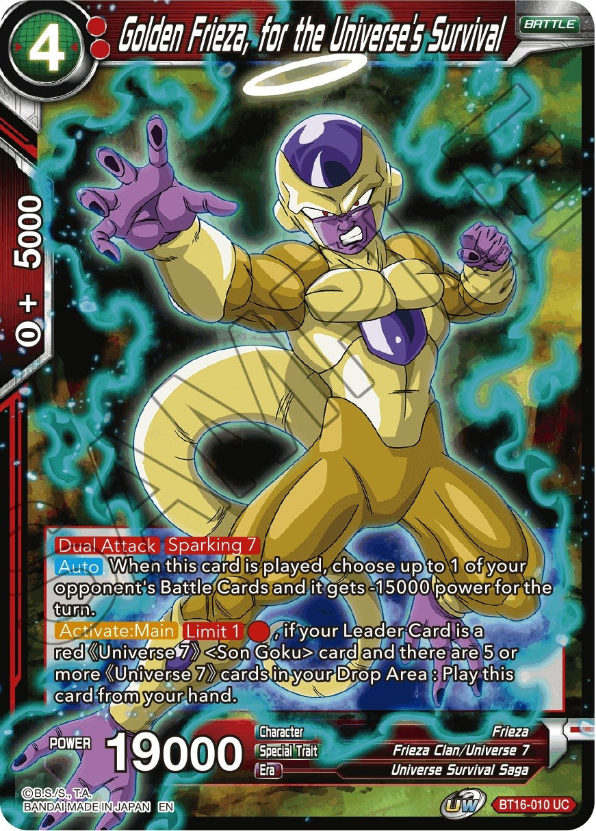 Image for Golden Frieza, for the Universe's Survival (Realm of the Gods) (BT16-010) - Dragon Ball Super: Masters