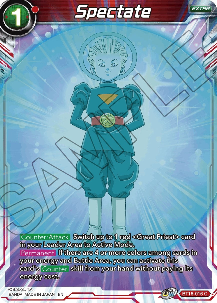Image for Spectate (Realm of the Gods) (BT16-016) - Dragon Ball Super: Masters