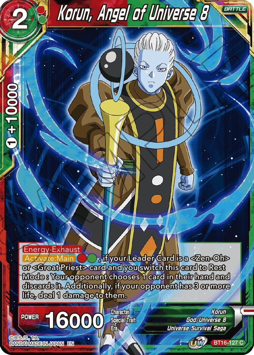 Image for Korun, Angel of Universe 8 (Realm of the Gods) (BT16-127) - Dragon Ball Super: Masters