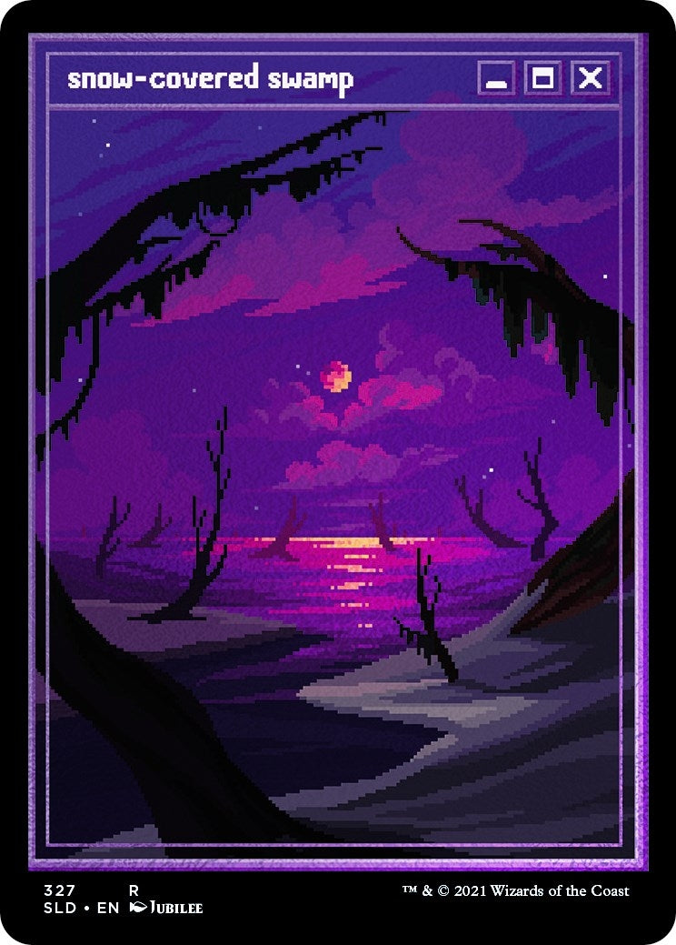 Image for Snow-Covered Swamp (PixelSnowLands.jpg) (Foil Etched) (Secret Lair Drop Series) (327) - Magic: The Gathering