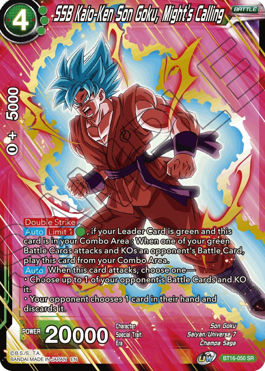 Image for SSB Kaio-Ken Son Goku, Might's Calling (Realm of the Gods) (BT16-050) - Dragon Ball Super: Masters