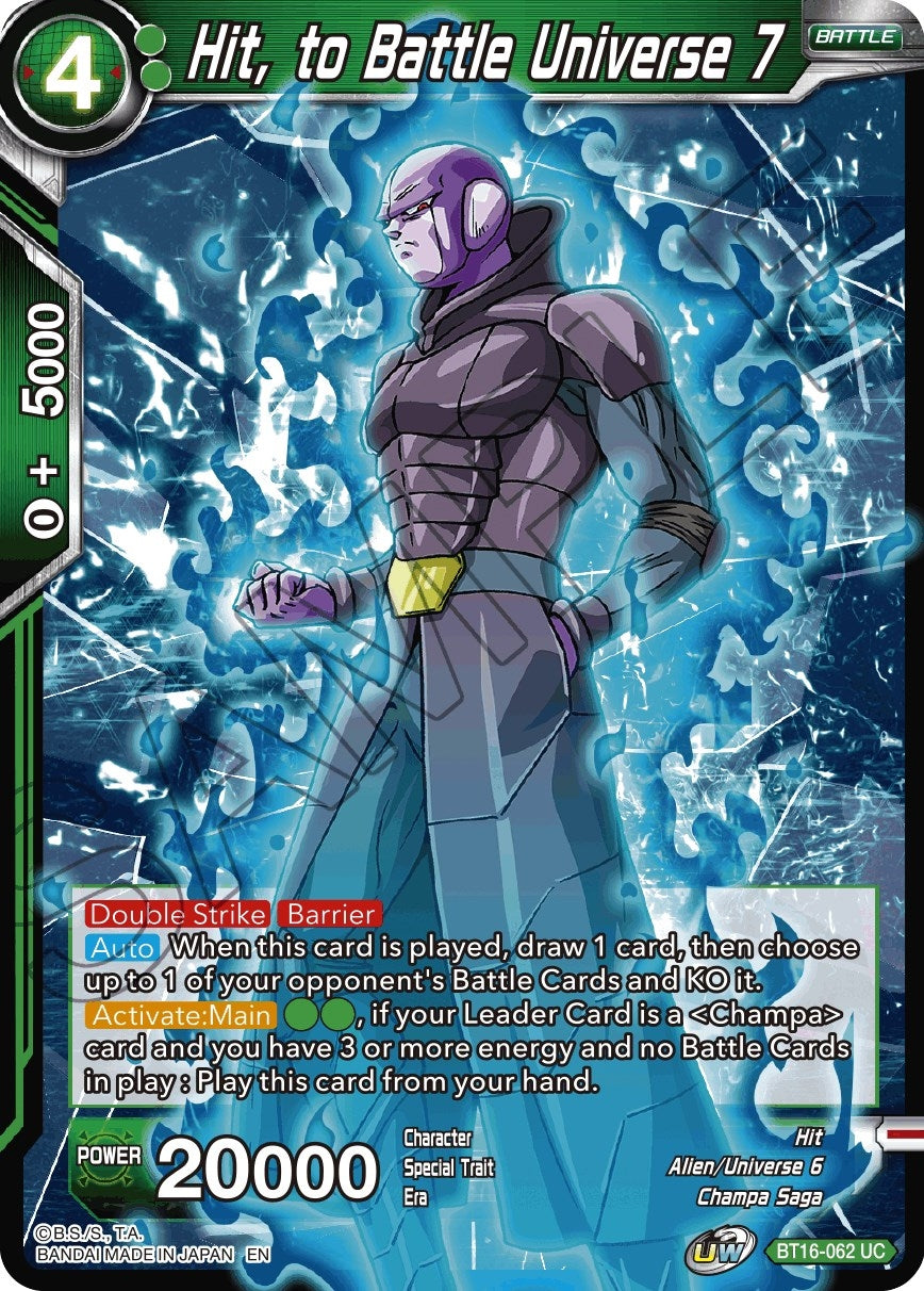 Image for Hit, to Battle Universe 7 (Realm of the Gods) (BT16-062) - Dragon Ball Super: Masters