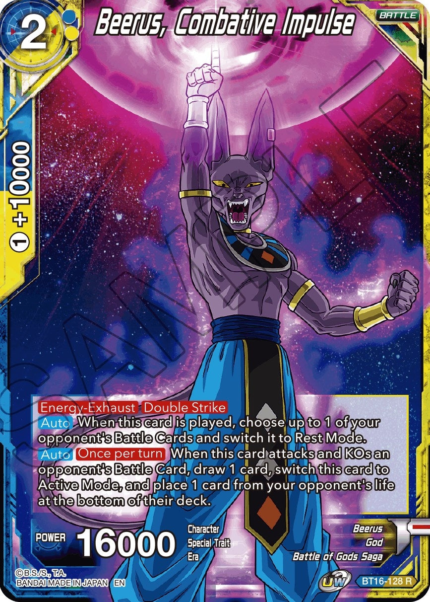 Image for Beerus, Combative Impulse (Realm of the Gods) (BT16-128) - Dragon Ball Super: Masters