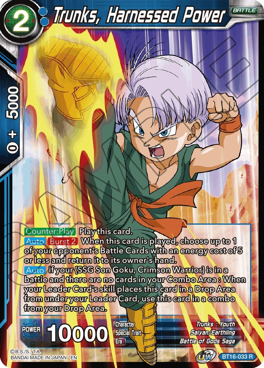 Image for Trunks, Harnessed Power (Realm of the Gods) (BT16-033) - Dragon Ball Super: Masters