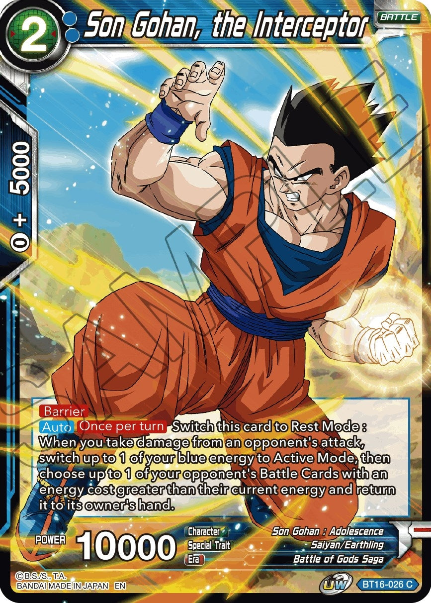 Image for Son Gohan, the Interceptor (Realm of the Gods) (BT16-026) - Dragon Ball Super: Masters