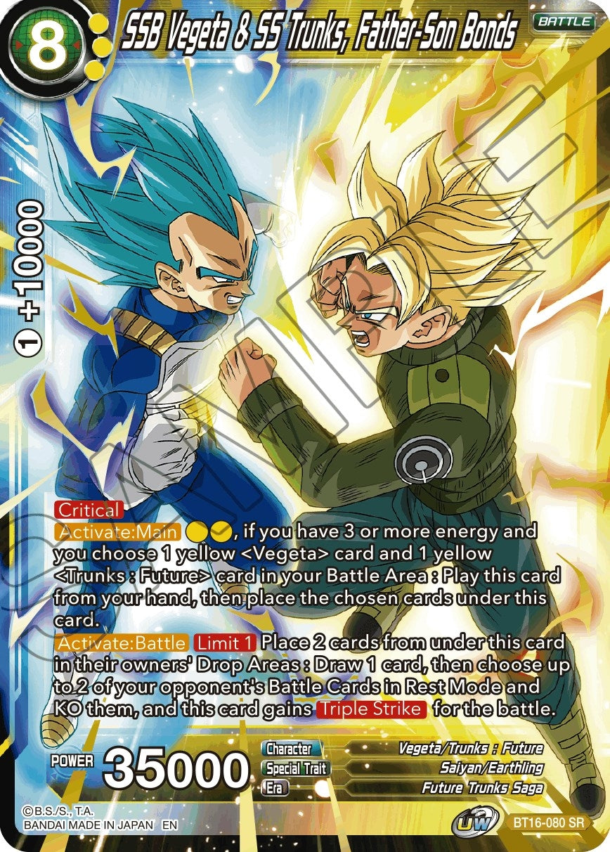 Image for SSB Vegeta & SS Trunks, Father-Son Bonds (Realm of the Gods) (BT16-080) - Dragon Ball Super: Masters