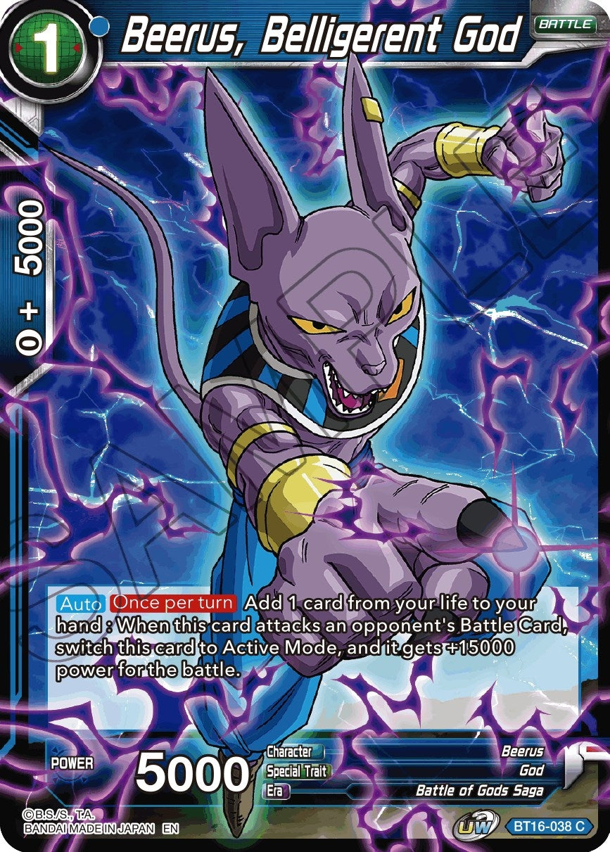 Image for Beerus, Belligerent God (Realm of the Gods) (BT16-038) - Dragon Ball Super: Masters