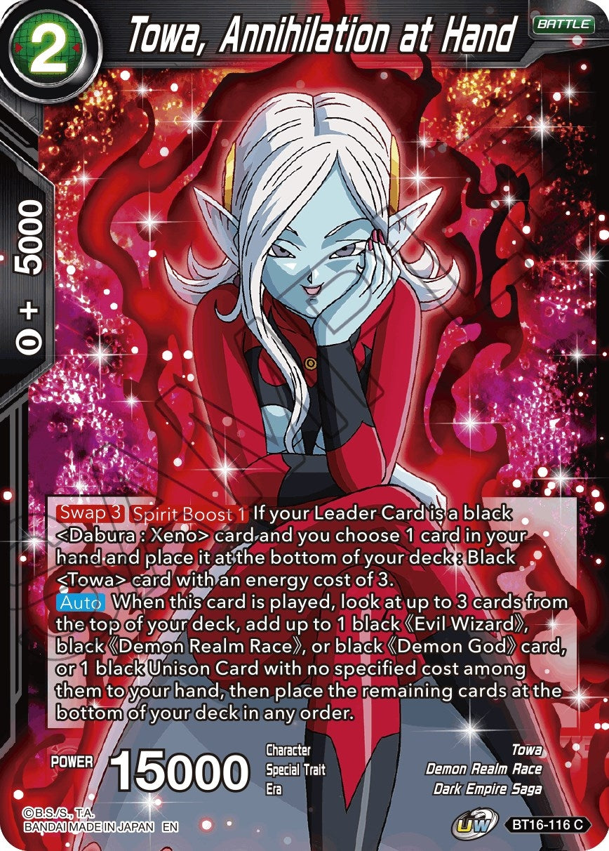Image for Towa, Annihilation at Hand (Realm of the Gods) (BT16-116) - Dragon Ball Super: Masters