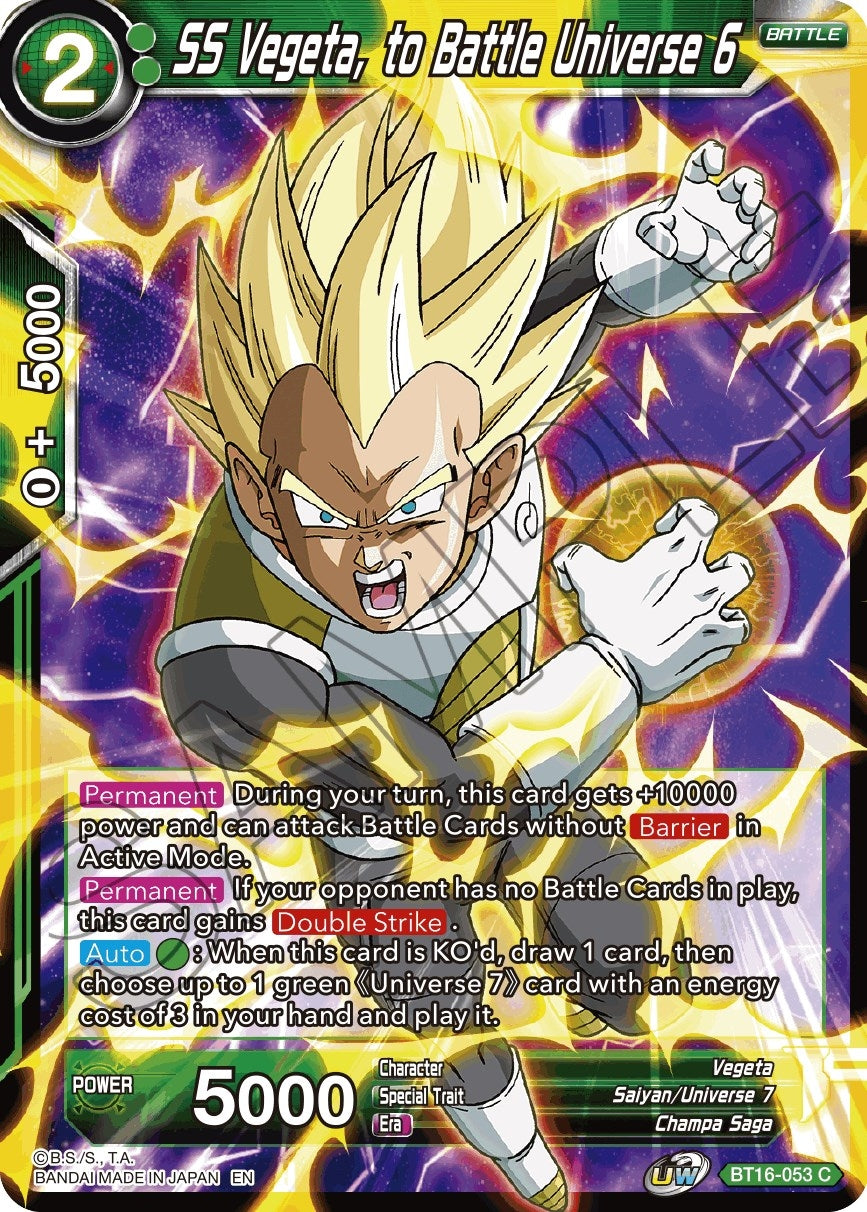 Image for SS Vegeta, to Battle Universe 6 (Realm of the Gods) (BT16-053) - Dragon Ball Super: Masters