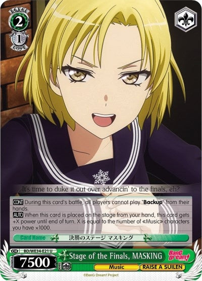 Image for Stage of the Finals, MASKING (Morfonica x RAISE A SUILEN) (BD/WE34-E21 U) - Weiss Schwarz