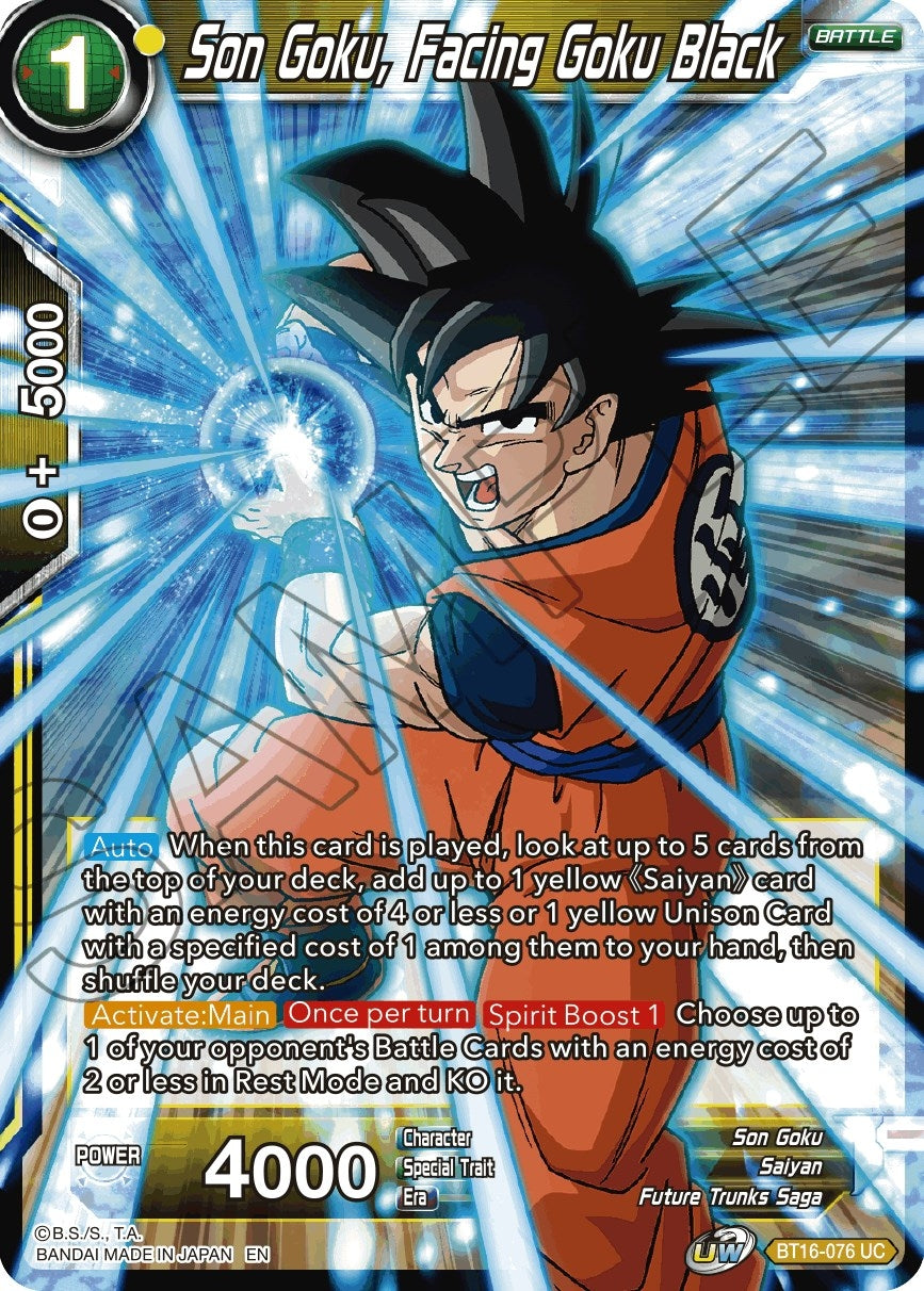 Image for Son Goku, Facing Goku Black (Realm of the Gods) (BT16-076) - Dragon Ball Super: Masters